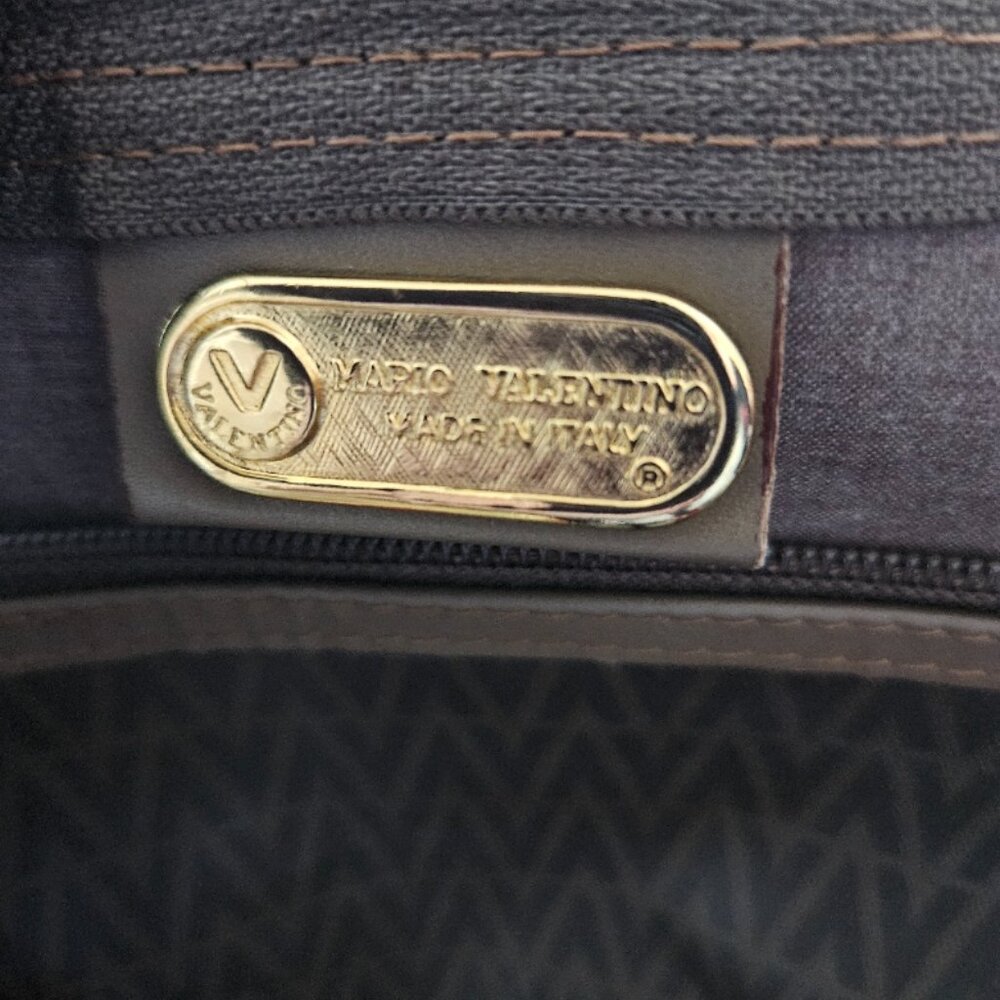 Mario Valentino V Monogram Coated Canvas Boston Bag - Picture 3 of 7